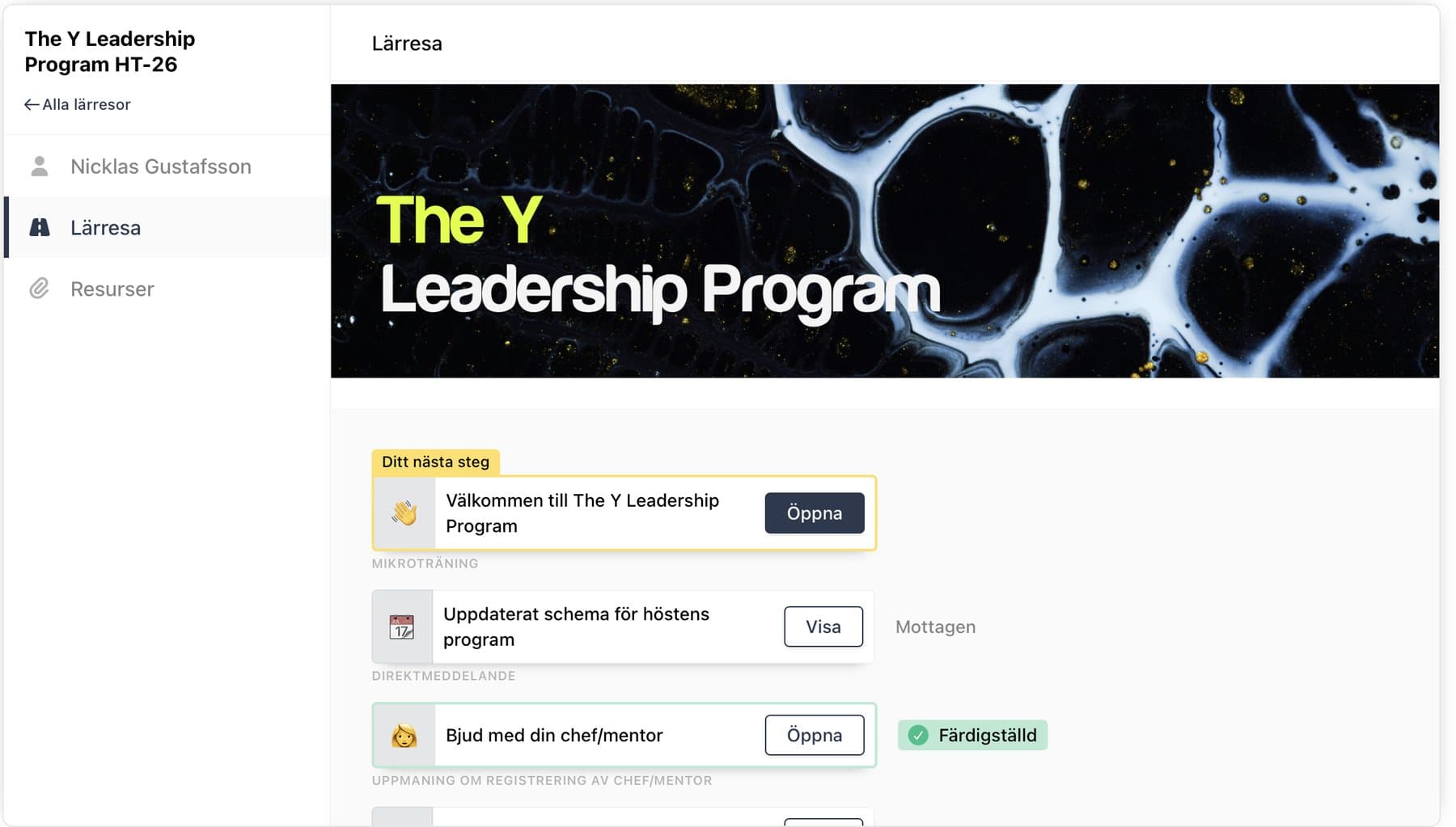 Din lärresa i The Y Leadership Program